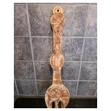 Eclectic detailed decorative carved fork from