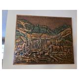 Striking vintage wall plaque features a highly