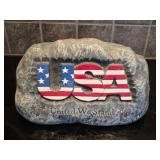 Hand painted ceramic USA united we stand faux