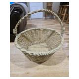 Round Faux Wicker Basket with Handle?This 11