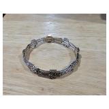 Silver Tone Filigree Cross Stretch