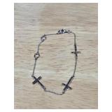 Sterling Silver Triple Cross Bracelet??This