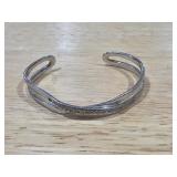 Sterling Silver Genuine Diamond Bypass Cuff