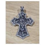 Large BHW Silver Tone Ornate Cross Pendant?This