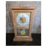 Vintage-Style Wooden Mantel Clock with Pendulum