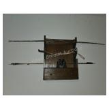Wood Wall Display Rack with Bow Arrows and