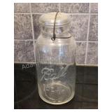 Vintage clear glass Ball Ideal mason half gallon