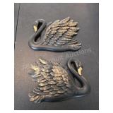 Pair of MCM Miller Studio Inc. Black & Gold Swans