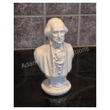 George Washington White Glazed Ceramic Bust,