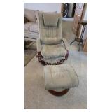 Stressless Microfiber Recliner Chair with Ottoman