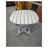 White Resin Folding Slat Top Side TableThis