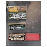 3 vintage metal cases with assortment of sockets
