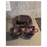 12 Pieces Vintage Cranberry Glassware