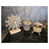 (3) 3-D Laser Cut Mechanical Wooden Models -