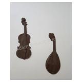 2 vintage Royal cast aluminum violin and mandolin