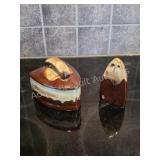 Vintage Drip Glaze Ceramic Sad Iron Set?A