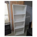 Custom built wood 4-tier bookshelf with drywall