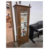 Vintage antique painted solid wood curio cabinet,