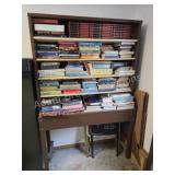 Vintage metal storage shelving unit with large