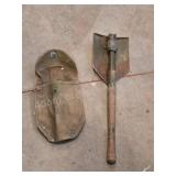 Vintage US Military Style Folding Shovel with