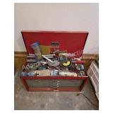 Vintage Duplex red metal machinist chest This