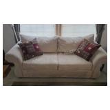Art Van Microfiber Sofa - Neutral Beige/Tan