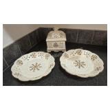 Vintage Pierced Porcelain Snowflake Decorative