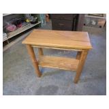 Modern 2-Tier Solid Oak Wooden Side Table