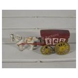 Vintage Cast Iron Ice Wagon with Horse