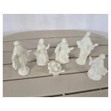 Vintage White Bisque 6 Piece Nativity Figurine