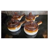 Vintage Two-Tone Brown & Cream Ceramic Soup