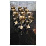 Vintage Brass Goblets / Chalices (Set of 11)
