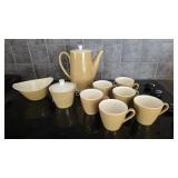 Vintage Beige/Yellow Ceramic Coffee Service Set