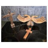 Assorted hand carved wooden religious items