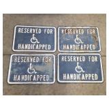 Set of Four Vintage Metal Reserved Parking