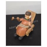 Vintage KWO German Wood Smoker Seated Man with