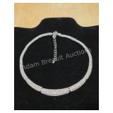 Textured Silver Tone Segmented Choker