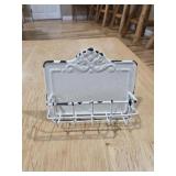 Shabby Chic White Metal Distressed Card