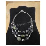 Multi Strand Earth Tone Beaded Statement