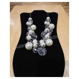 Chunky Faux Pearl and Faceted Crystal Ribbon