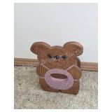 Handcrafted Wooden Bear Toilet Paper Holder. This