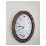 Vintage Oval Songbird Quartz Wall Clock