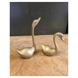 Vintage Solid Brass Swan Figurines Set of 2An