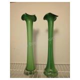 Vintage art glass Murano tulip flower vases