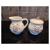 Vintage 1980s Winter Pinecone Sugar Bowl &