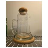 Vintage glass carafe or iced drink pitcher