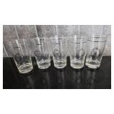 4 clear glass GM tumblers