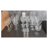 Large Set of Vintage Clear Stemware ï¿½ Mixed Sizes