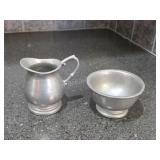 Wilton Armetale RWP Pewter Creamer & Open Sugar