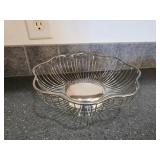 Vintage Silver-Plated Flower Wire Basket